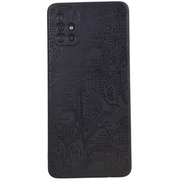 Circuit Print Phone Cover Compatible With Samsung A51 - Black