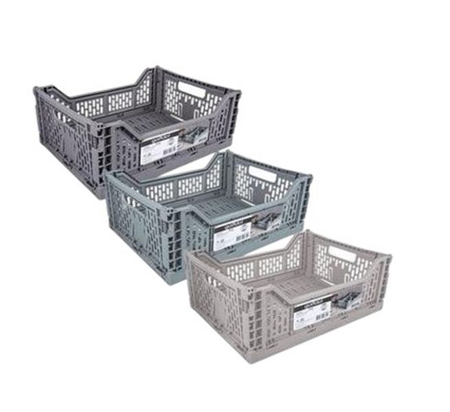 Collapsible Plastic Baskets 600ml (15x10x6cm) x 3