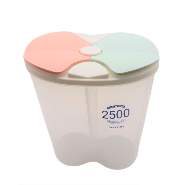 2500ml - 2 Compartment Cereal Container with Lid - Food Storage Container