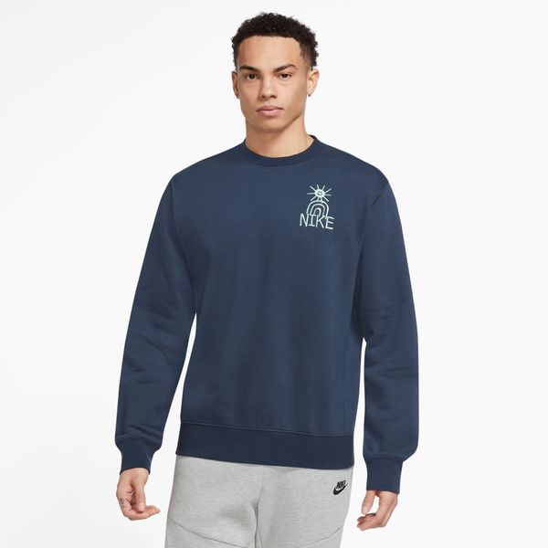 Nike Men's Sportswear Fleece Crew - Midnight Navy/Mint Foam