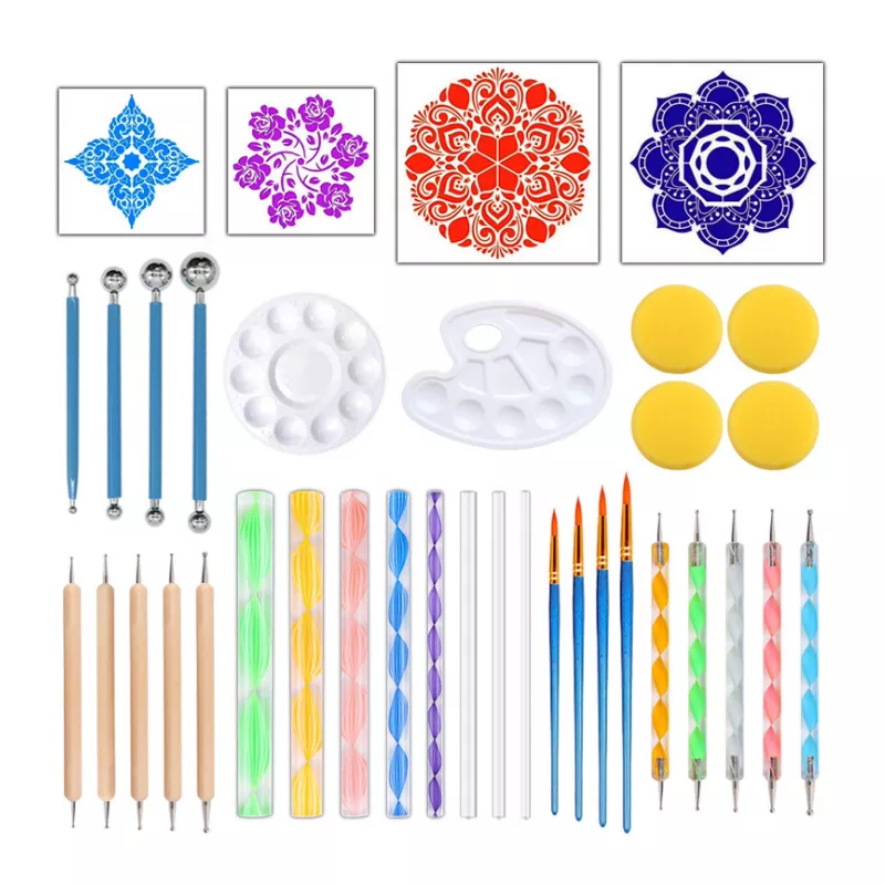 Mandala Dot Art Stencils and Tools Kit - 36 Pieces | Shop Today. Get it ...