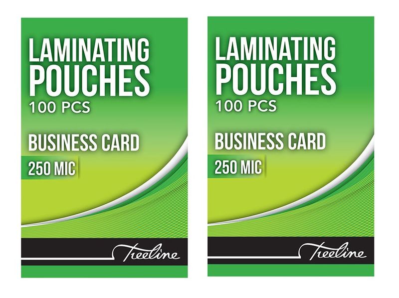 Treeline Business Card Laminating Pouches - 86 x 54mm - 2 Packs of 100