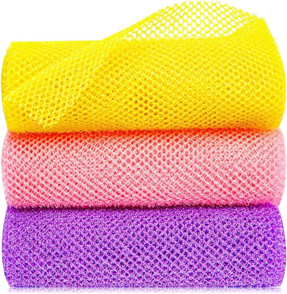 3 Pieces African Net Bath Sponge African Exfoliating African Scrubbing Net
