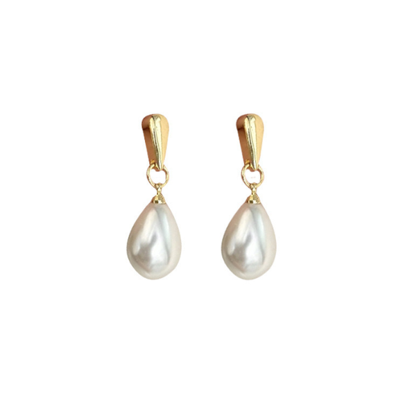 French Elegance Teardrop Pearl Dangle Earrings