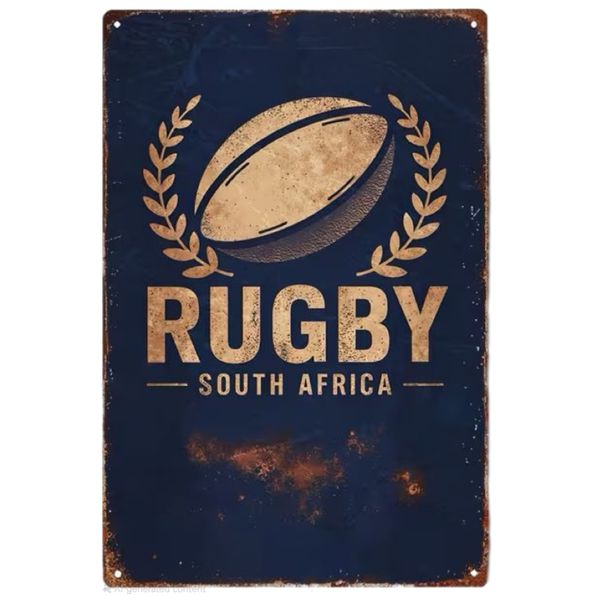 Decor Vintage Rugby South Africa Aluminum Wall Sign 20×30cm Retro Art