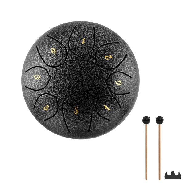 Steel Tongue Drum 6 Inch 8 Notes - Brown