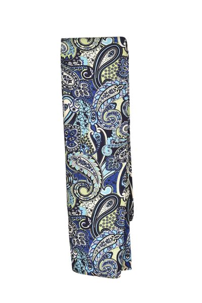 Blue Paisley Rectangular Cotton Head Scarf Scarf for Modest Everyday Wear