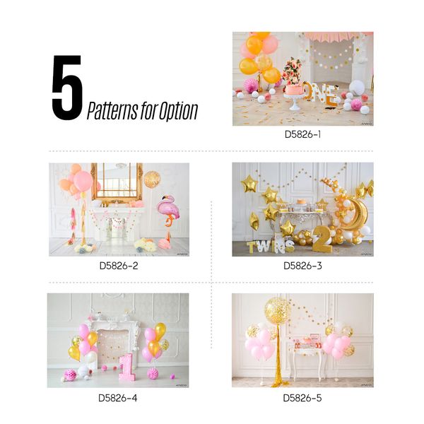 Andoer First Birthday Backdrop with Balloon Cake compatible with Kids