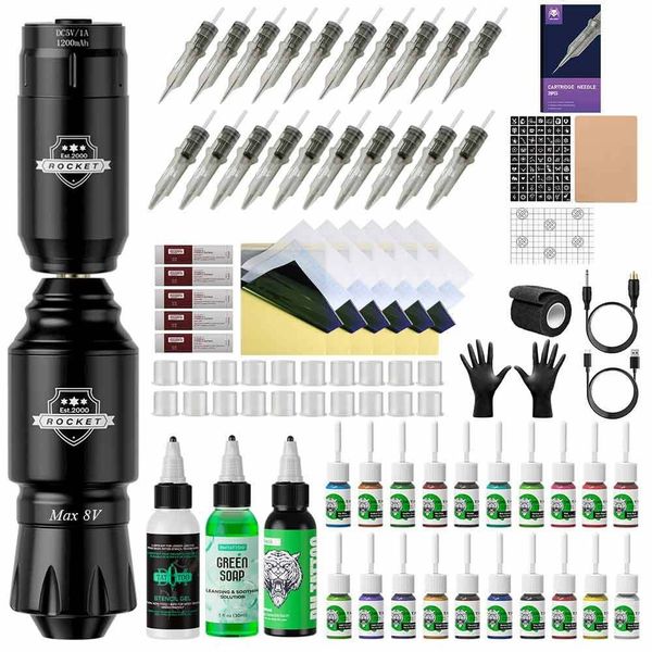 Wireless Tattoo Pen Kit - 30000RPM, 20 Inks, 20 Needles, 1200mAh Battery