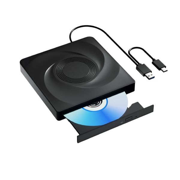 External CD/DVD Drive for Laptop Plug &amp; Play Dual-Purpose Cable