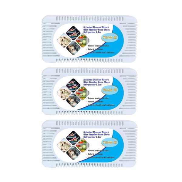 Activated Charcoal Natural Odor Absorber Refrigerator Home Shoes Car 3 Pack