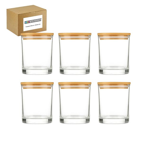Glass Candle Jars with Bamboo Lids (82ml) for Candle Making DIY &amp; Storage
