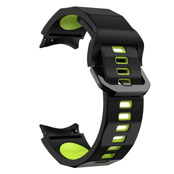 Wave Pattern Strap for Samsung Galaxy Watch 4/5/6/7 - Black &amp; Green