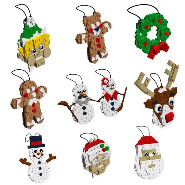 Building Blocks DIY Creative Christmas Ornaments Assembly Gifts