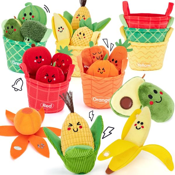 16 Piece Baby Sensory Toys - Fruit &amp; Veg Color Sorting Montessori Toys