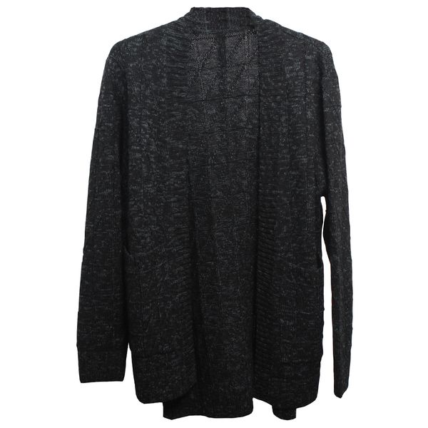 Purple &amp; Prose Black Cable Knit Cardigan