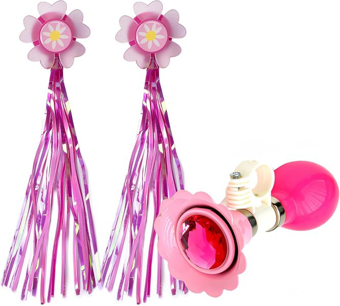 Kids Bike Horn Bell with 2 Pack Bike Handle Streamers for Kids