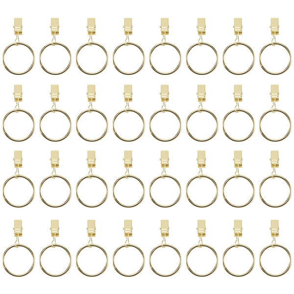 40Pcs Curtain Rings Strong Drapery Clips Hooks On Tension Rod Bracket