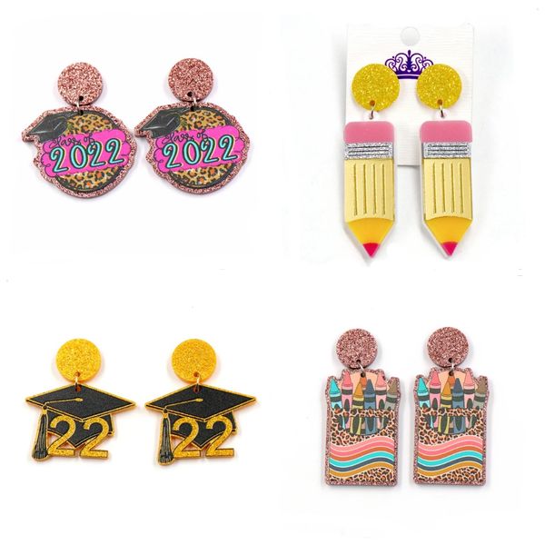 Teacher School Crèche Appreciation Gift Graduation Earring 4 Sets Novelty