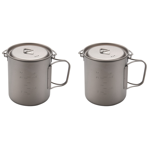 Titanium Pot Cup Mug Pots Tableware Camping Cup With Lid Pot 750Ml