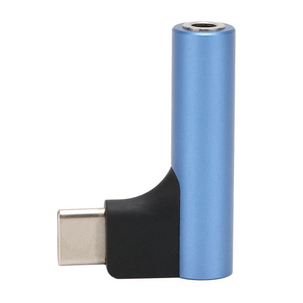 USB C to 3.5mm Sound Headphone Jack Adapter Type C Aux DAC Stereo Mic Blue
