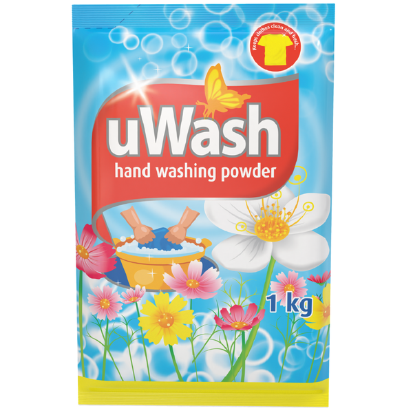 uWash Hand Washing Powder 1kg x 18-Piece Tough on Stains, Gentle on Fabrics