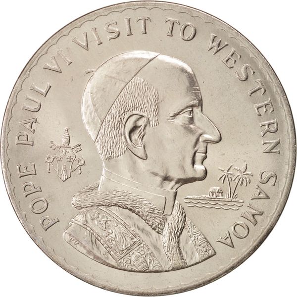 1970 $1 Western Samoa 1 Tala 1970 Pope Paul VI Visit to Western Samoa Coin