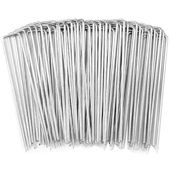120-Pack Galvanized Landscape Staples Garden Stakes For Lawn Fence-15.2cm