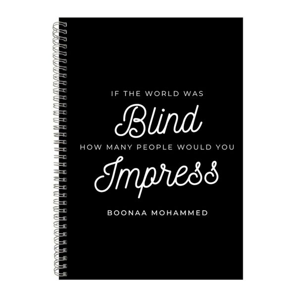 Impress A4 Notebook Spiral and Lined Motivational Saying Graphic Notepad226