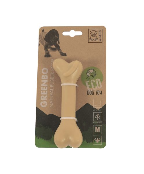 M-Pets Natural Rubber Bone Dog Toy - M