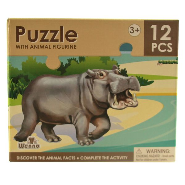 National Geographic Puzzle - Hippo 12 Piece with Figurine