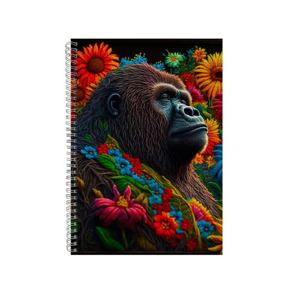 Embroidered GORILLA Notebook Animal Gift Idea Notepad Pad 100