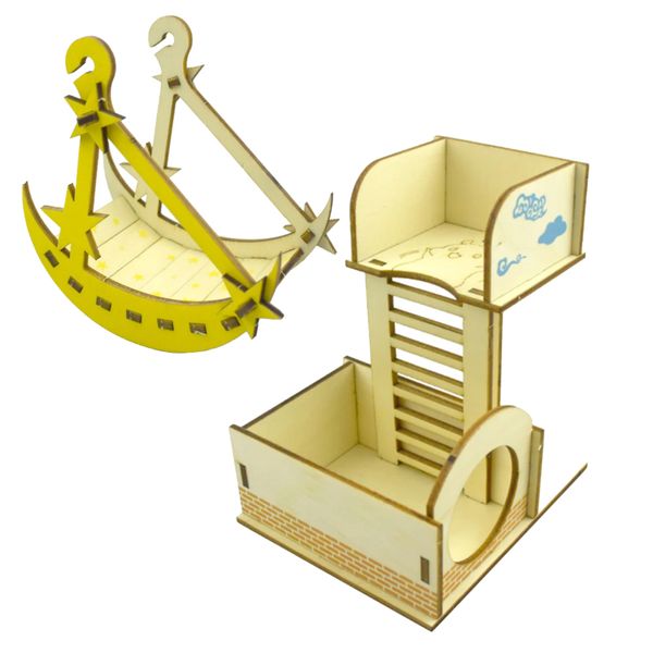 Rat Mouse Mice Hamsters Climbing Activity Puzzle Toy Hut &amp; Swing