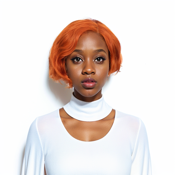 4x4 Lace Bob Brown Human Hair Wig 8 Inches