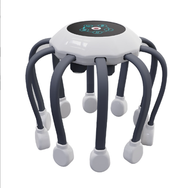 Electric Hair Massager, White, Octopus-Shaped, With 5 Massage Modes