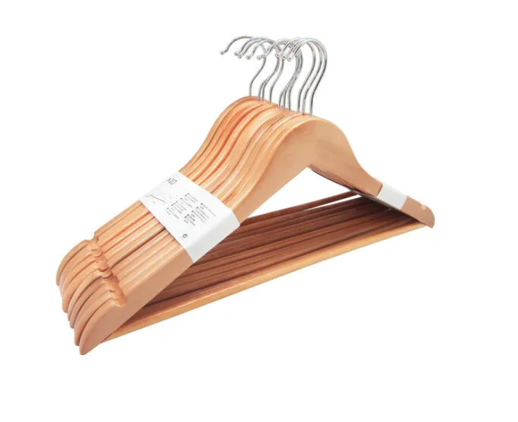 10 Pack Flat Wooden Clothes Hangers
