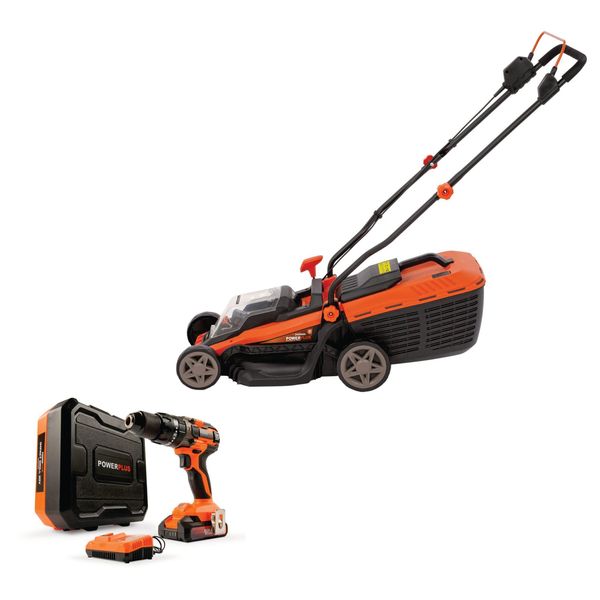 Dual Power - 20V Lawnmower Brushless - 340mm - Drill Combo
