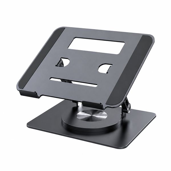 Adjustable Laptop Stand with 360 Swivel Base, Ergonomic Riser