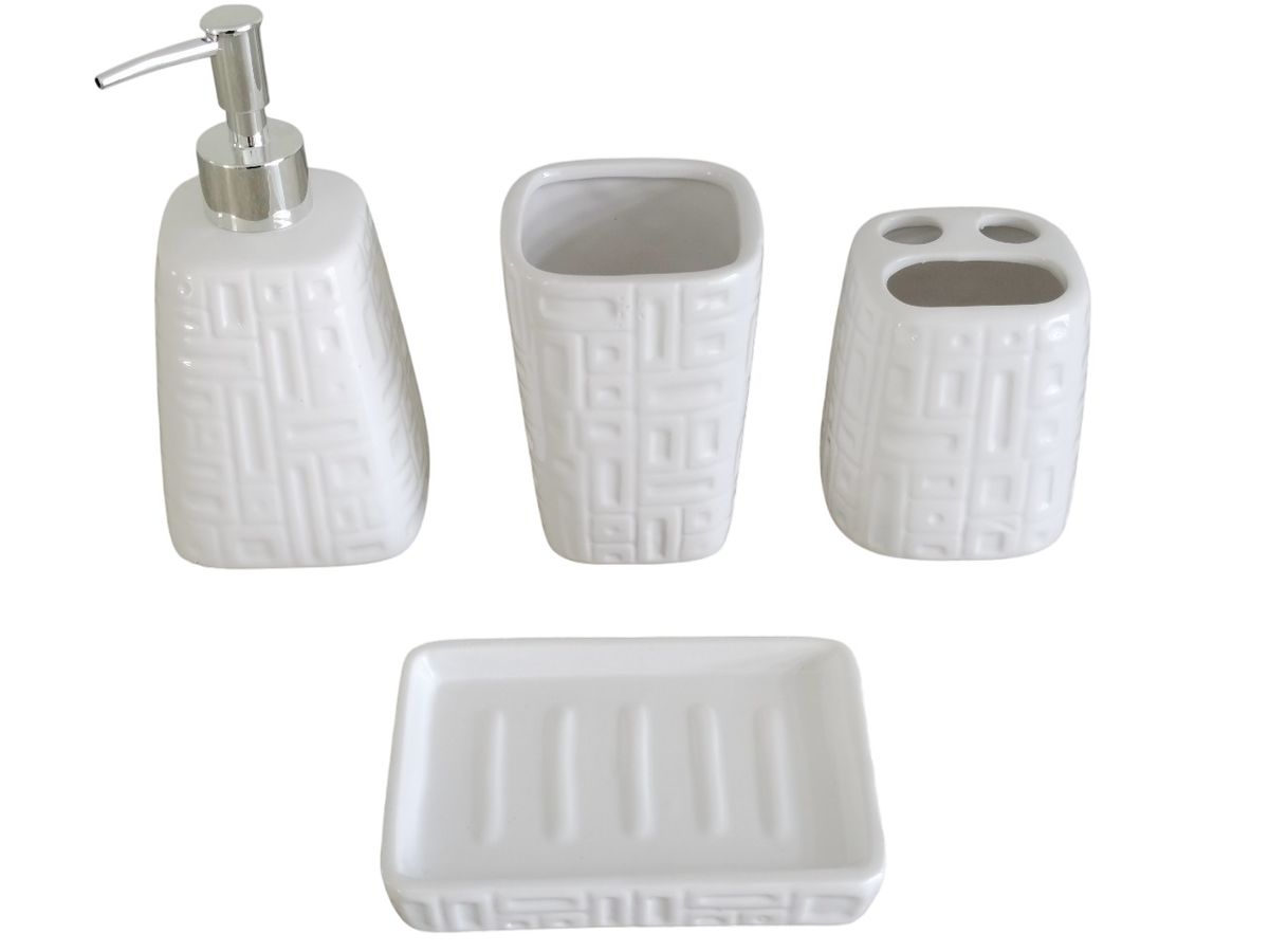 Ceramic Bathroom Set - White - 4 Piece | Shop Today. Get it Tomorrow ...