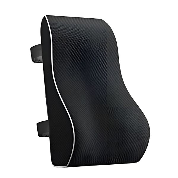 Memory Foam Lumbar Support Cushion for Office Chair, Car &amp; Gaming - Black
