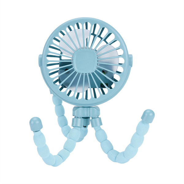 Blue Portable Usb Rechargeable Silent Mini Fan 3 Speed Adjustable