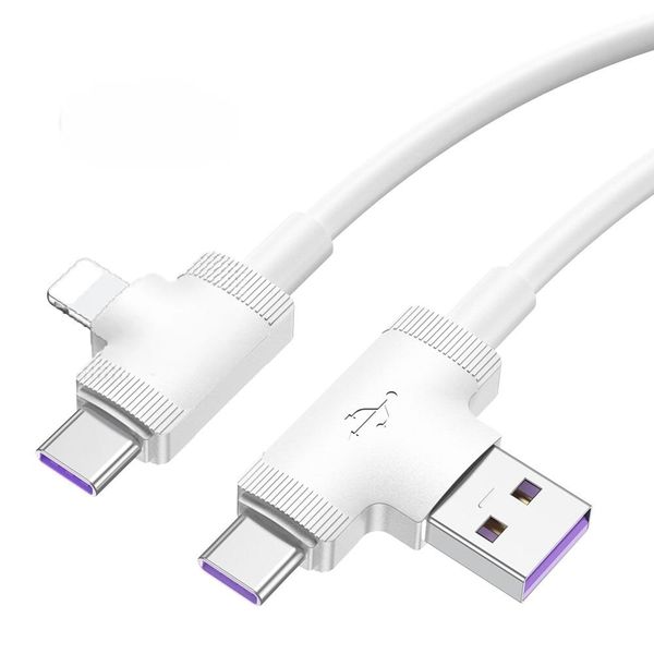 60W 4 IN 1 USB Type-C To Type-C/iP Super Fast Charging Data Cable