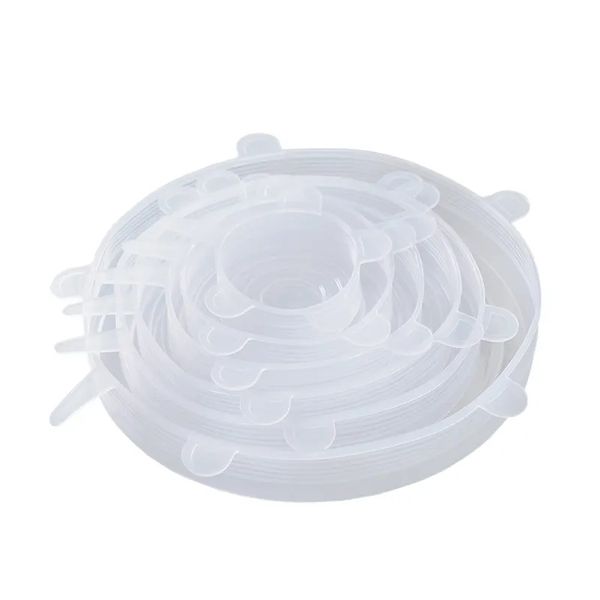 Transparent Silicone Reusable Stretch Lids - Set of 8