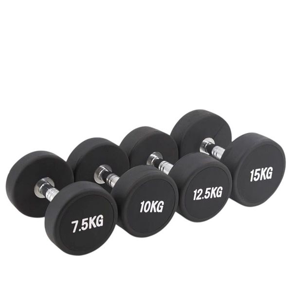 AFRI101 Rubber-Coated Anti-Roll Round Dumbbells Pair