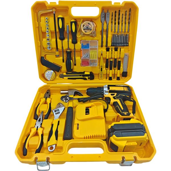 118-Piece Multifunctional Hardware Tool Kit with 21V Electric Drill Set