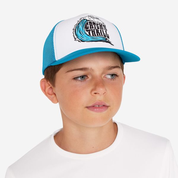 Olaian Kids Surfing Trucker Cap - Catch Thrill Blue &amp; White