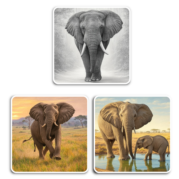 TrendSpire Elephants Stickers - Set of 3