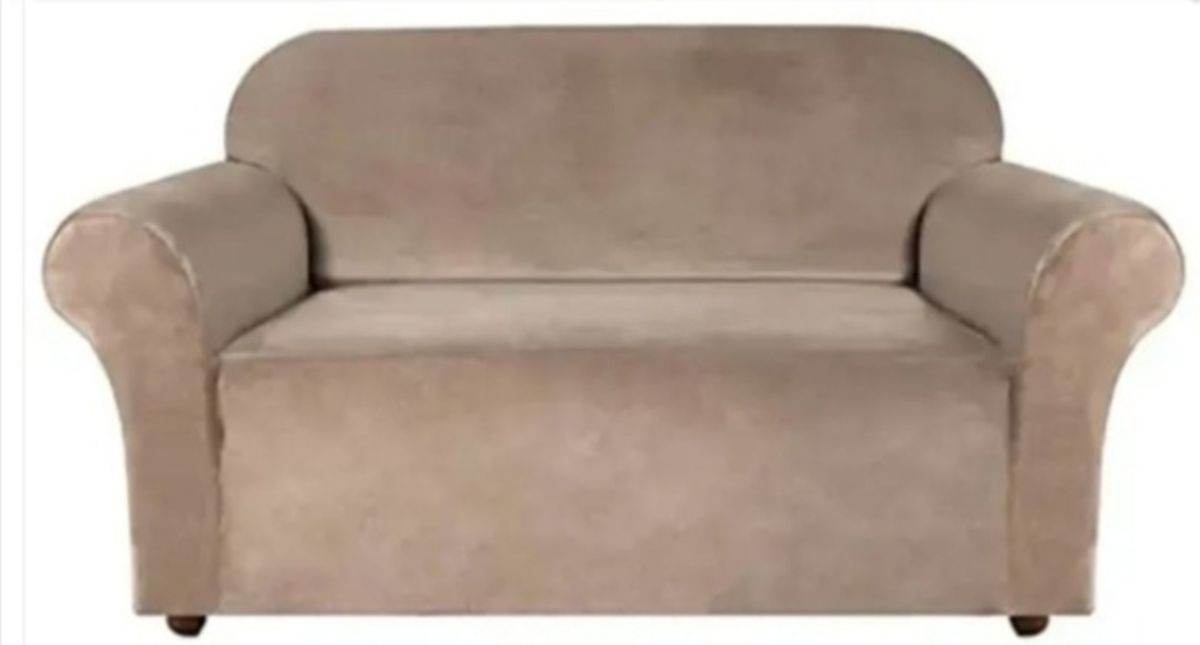 Sofa / Couch Cover Velvet Stretch Fabric Taupe Shop Today. Get it