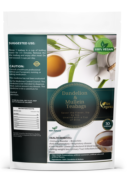 Kea Organics - Dandelion &amp; Mullein - 30 Tea Bags