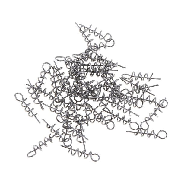 100Pcs Spring Twist Lock Fishing Hook Centering Pin for Soft Lure Bait Worm